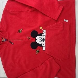Disney Mickey Unlimited Red Fall Mickey Mouse Pullover Fleece Size